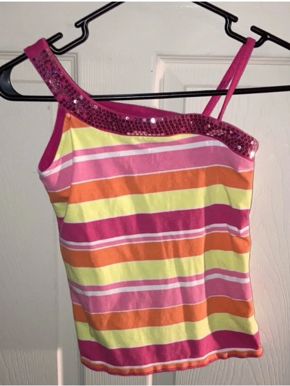 Justice Tank Top Set Navy and Whitest& Pink Stripe Sequin Tank Set - Girls S